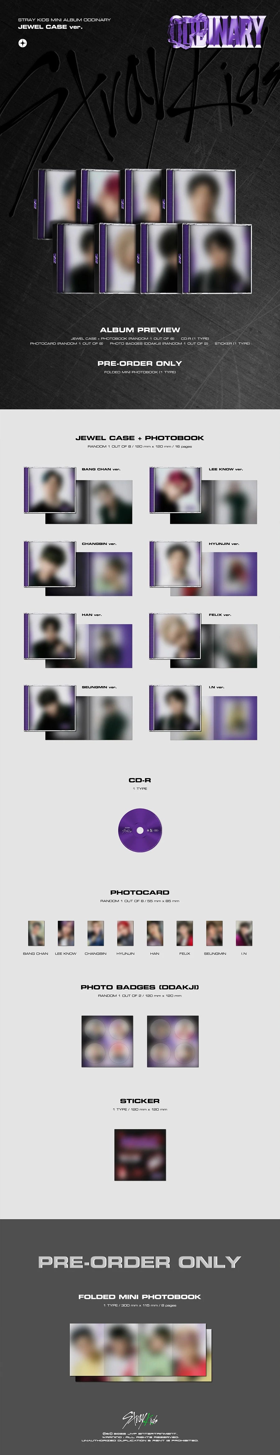 STRAY KIDS - MINI ALBUM ODDINARY JEWEL CASE VER. Infographic
