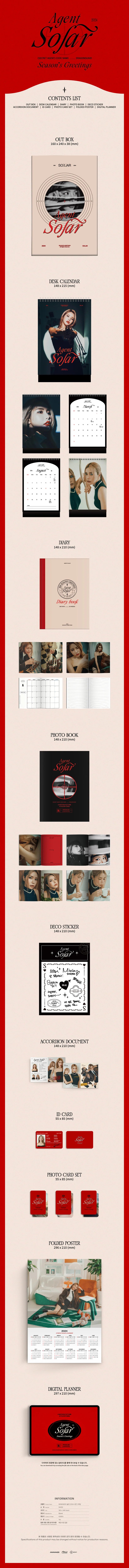 Solar (MAMAMOO) - 2024 SEASONS GREETINGS Agent Solar Infographic