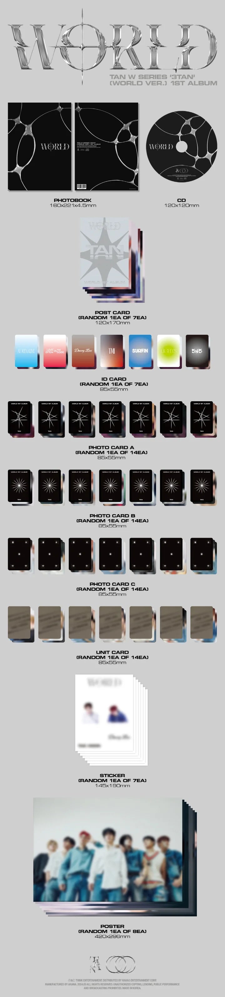 TAN - W SERIES 3TAN (1st full album) (WORLD Version) Infographic