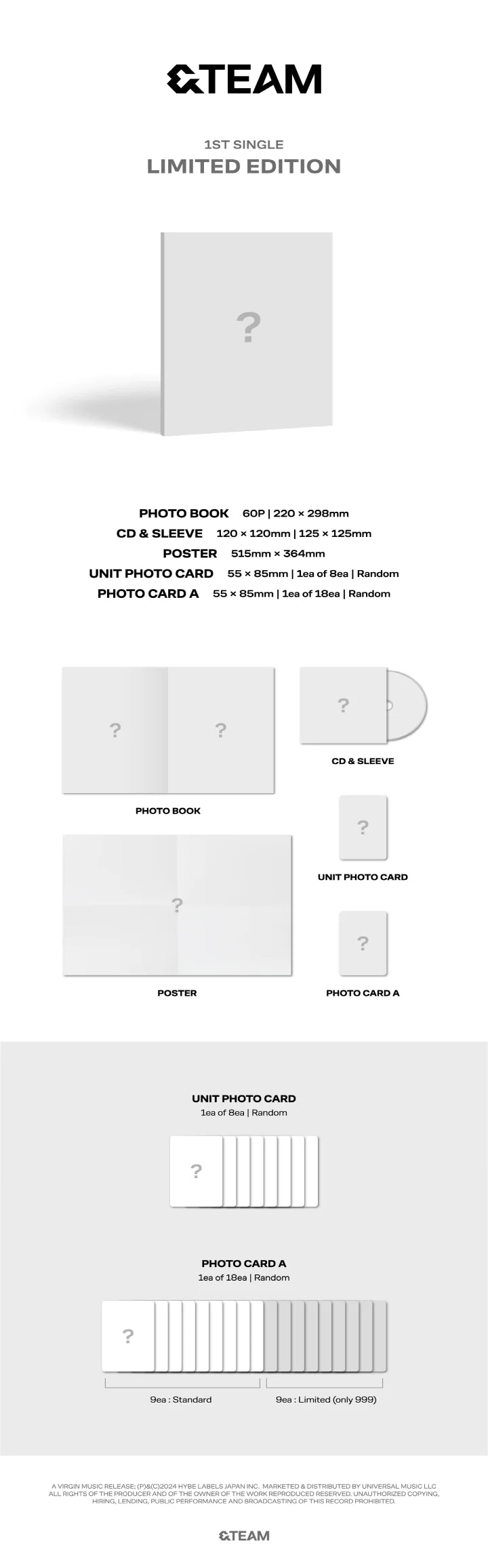 &TEAM - 1st Single Album (Limited Edition) Infographic