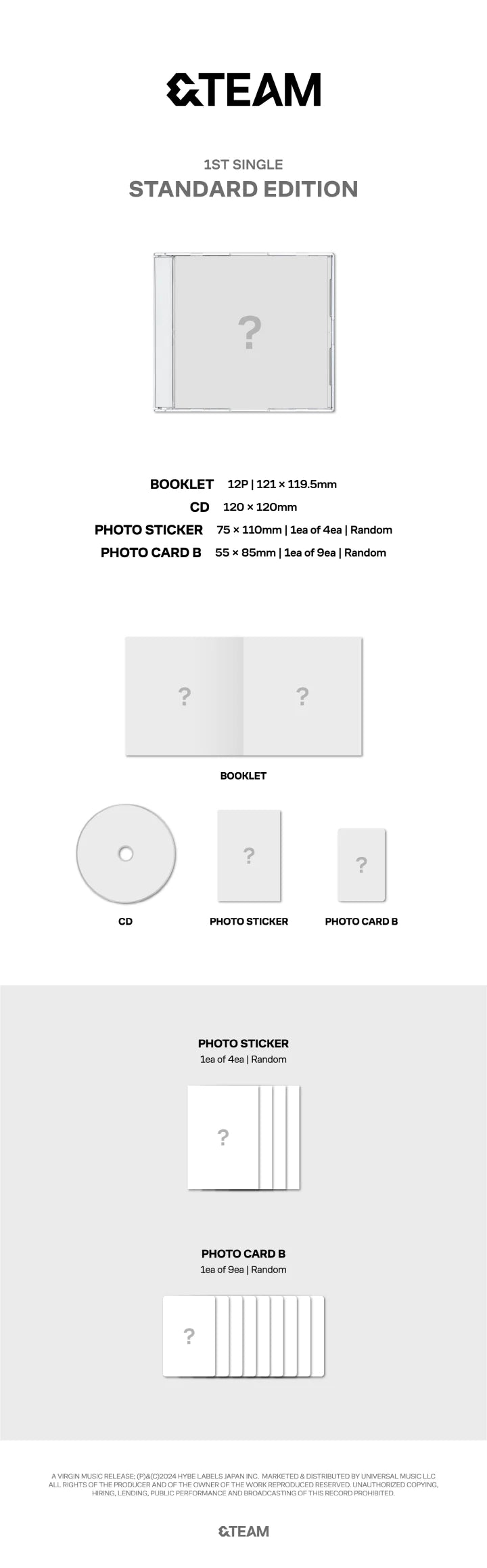 &TEAM - 1st Single Album (Standard Edition) Infographic
