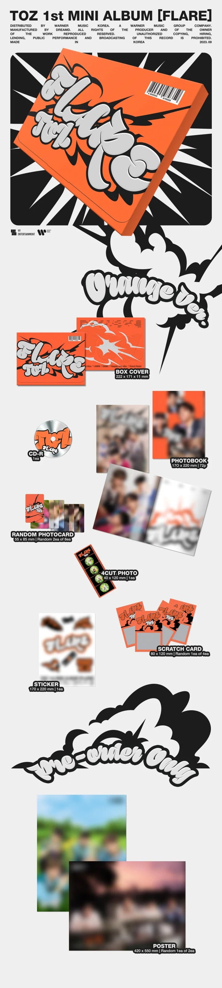 TOZ - 1ST MINI ALBUM FLARE Orange Version Infographic