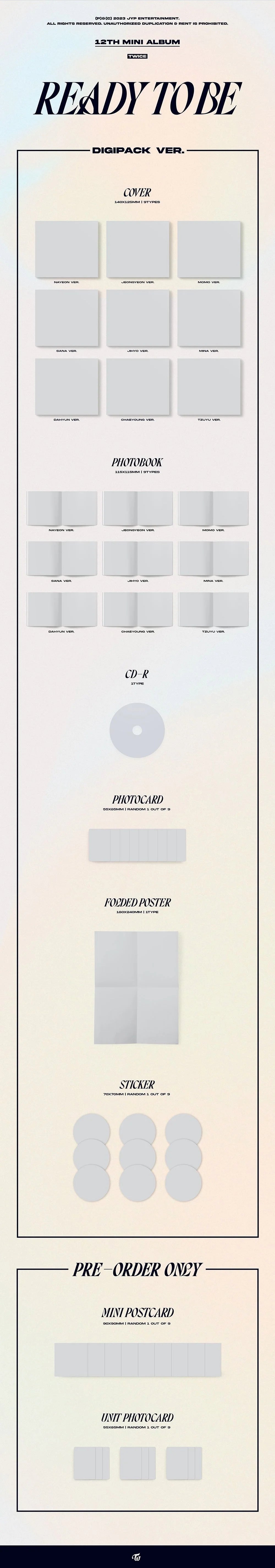 TWICE - 12TH MINI ALBUM READY TO BE   DIGIPACK VER. Infographic