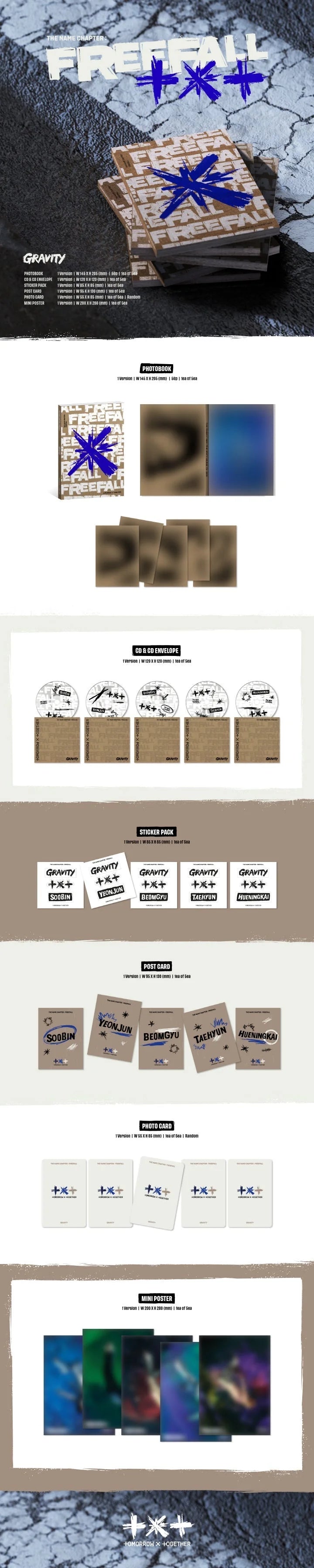 TXT - 3RD FULL ALBUM The name chapter  FREEFALL GRAVITY Version Infographic