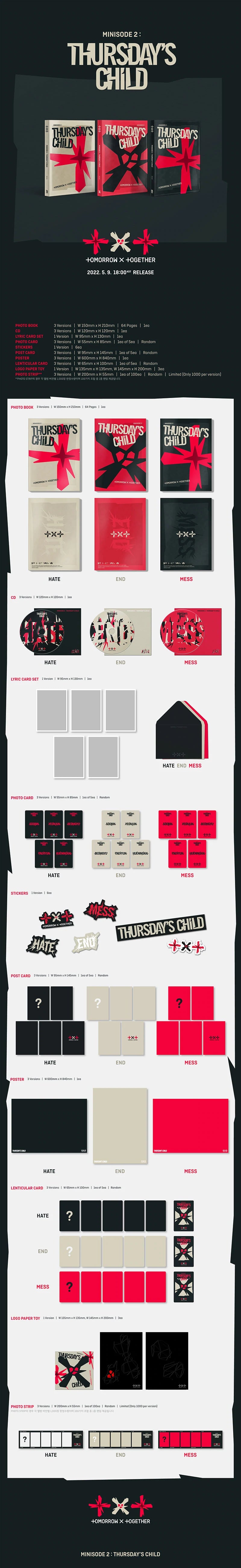 TXT TOMORROW X TOGETHER 4TH MINI ALBUM MINISODE 2   THURSDAY'S CHILD Infographic