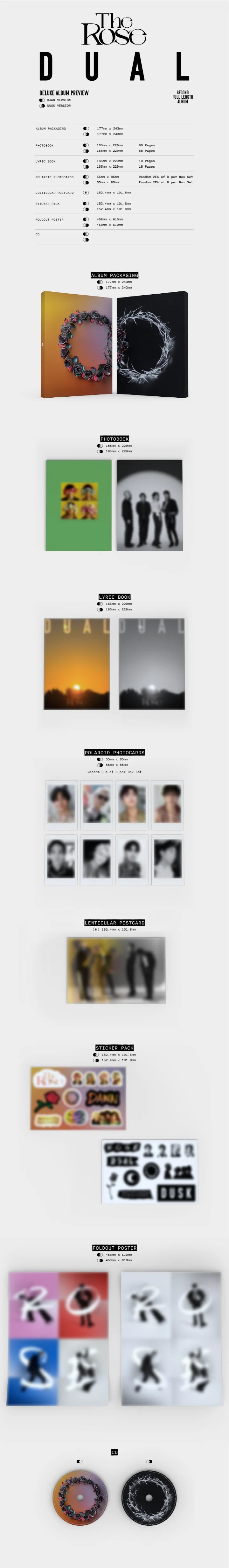 The Rose - 2nd Full Album DUAL Deluxe Box Album Infographic