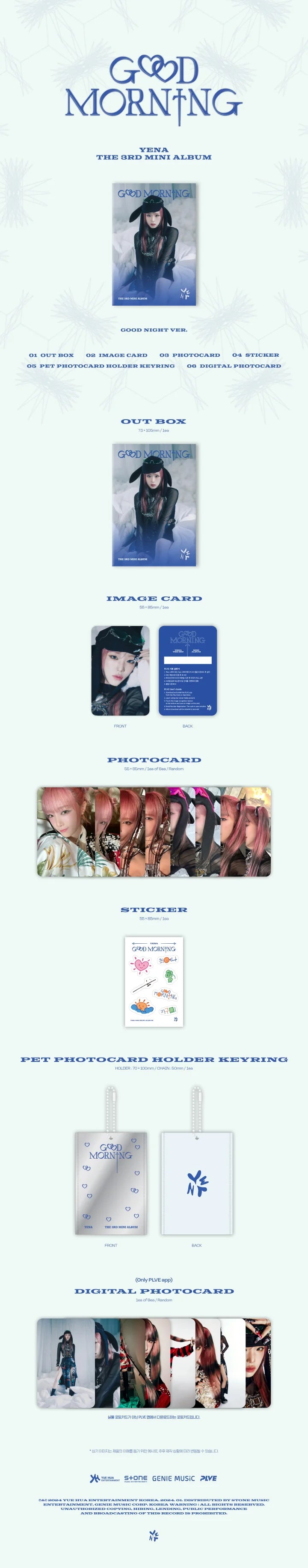 YENA - 3RD MINI ALBUM GOOD MORNING PLVE VERSION Good Night Infographic