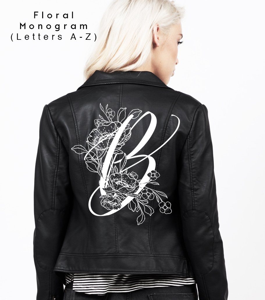 Download Diy Leather Jacket Kit Floral Botanical Monogram The Bash Box Bash Creative Design