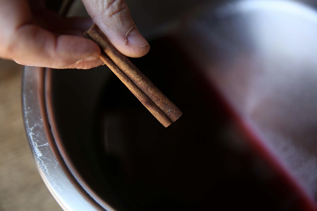 Cinnamon to be cooked down with cranberries in wood-fired oven