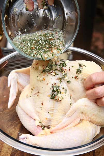 Place the chicken into a larger capacity bowl