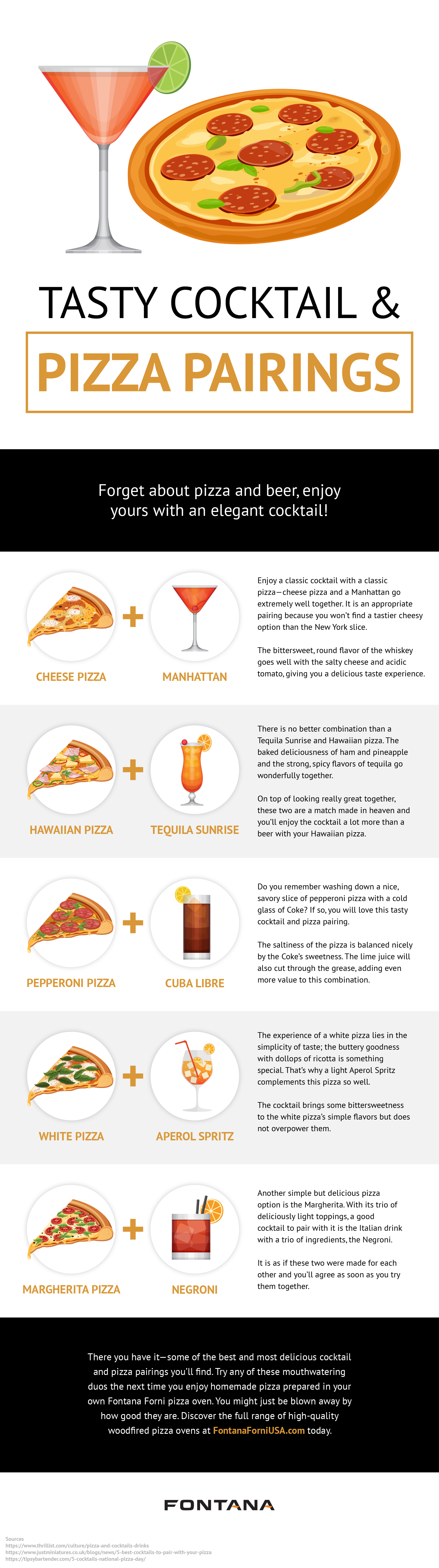 Tasty Cocktail and Pizza Pairings Infographic