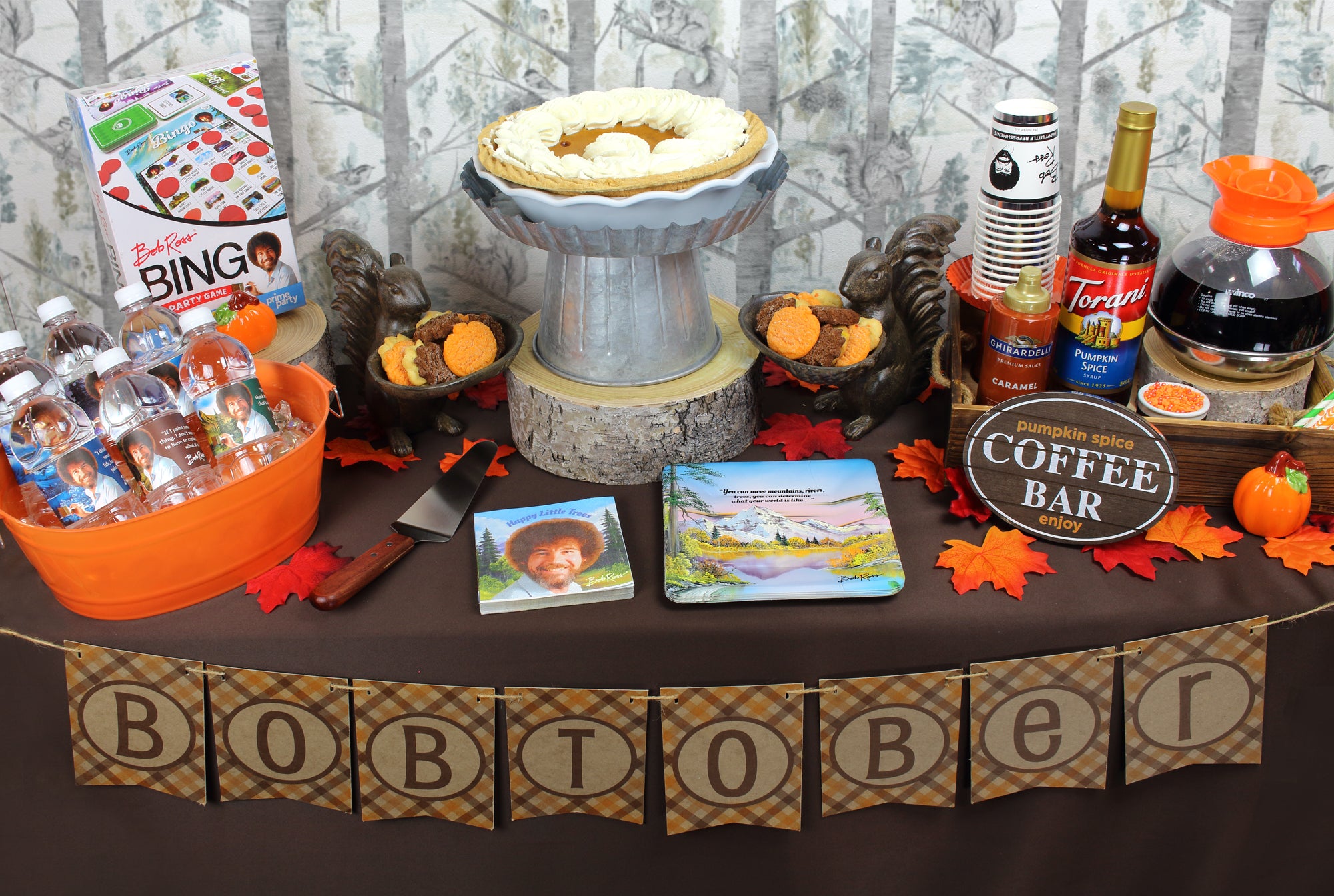 Bob Ross botober Treat Table Party Birthday fall 