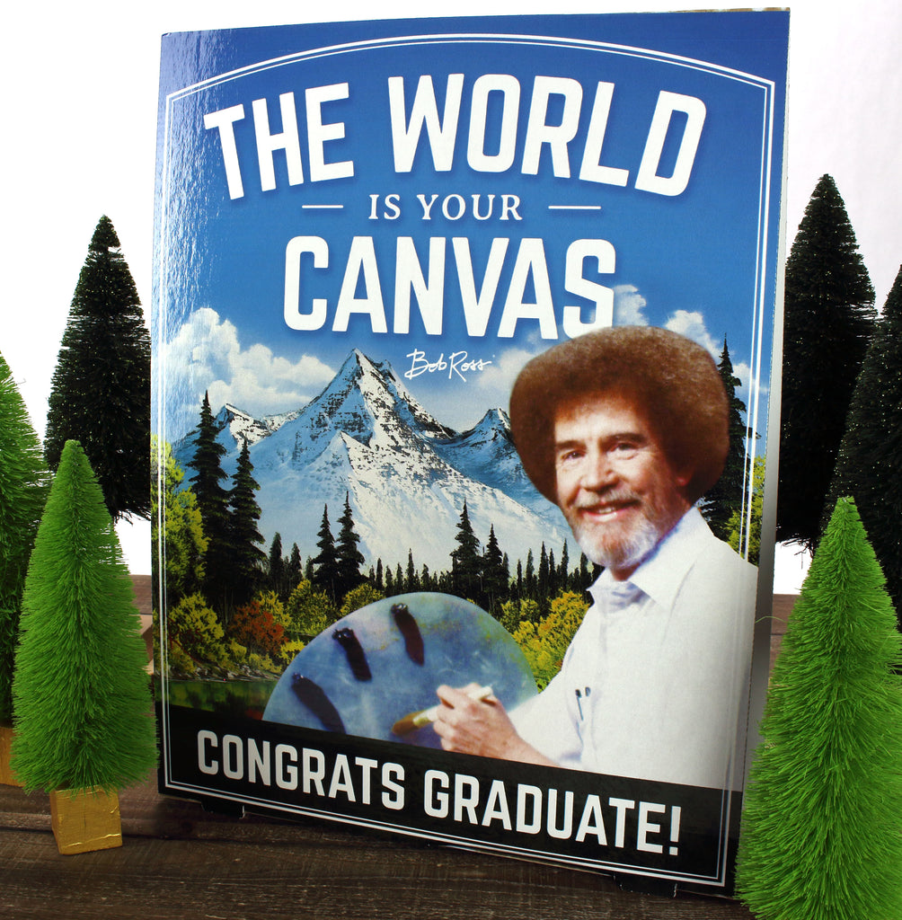 The world is your canvas Centerpiece Bob Ross Graduation party