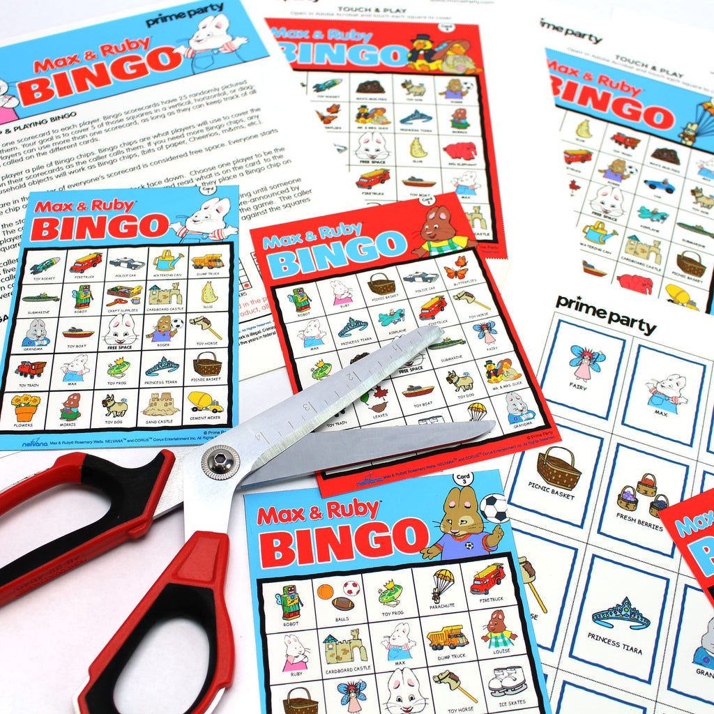 max and Ruby Downloadable printable Bingo Game for up to 40 players