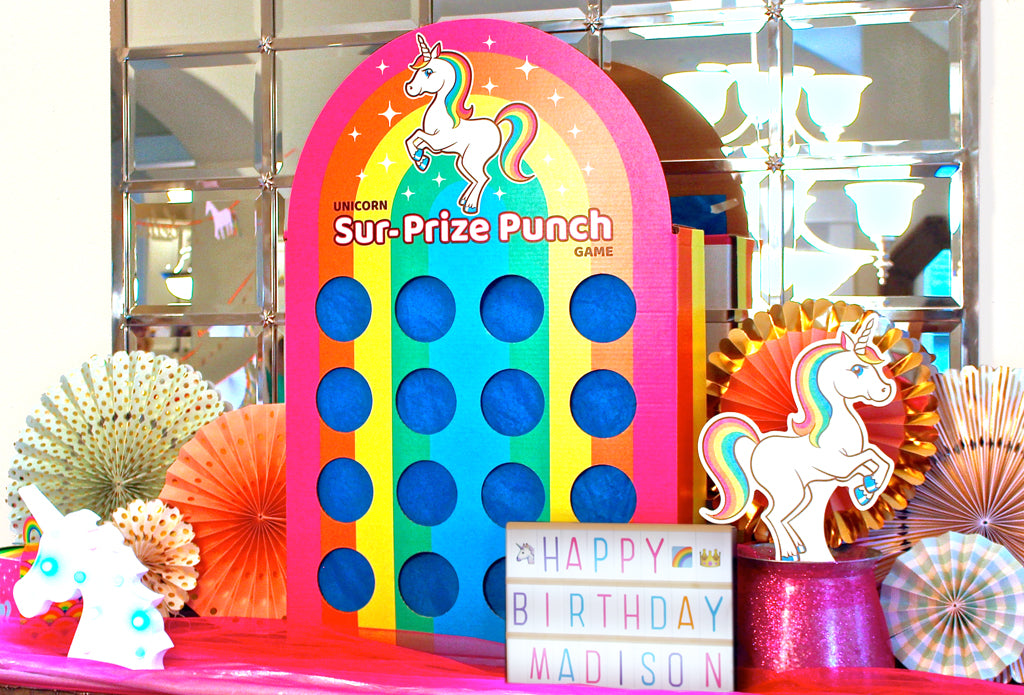 Silver Lining Rainbow Unicorn Sur-Prize Punch Party Game