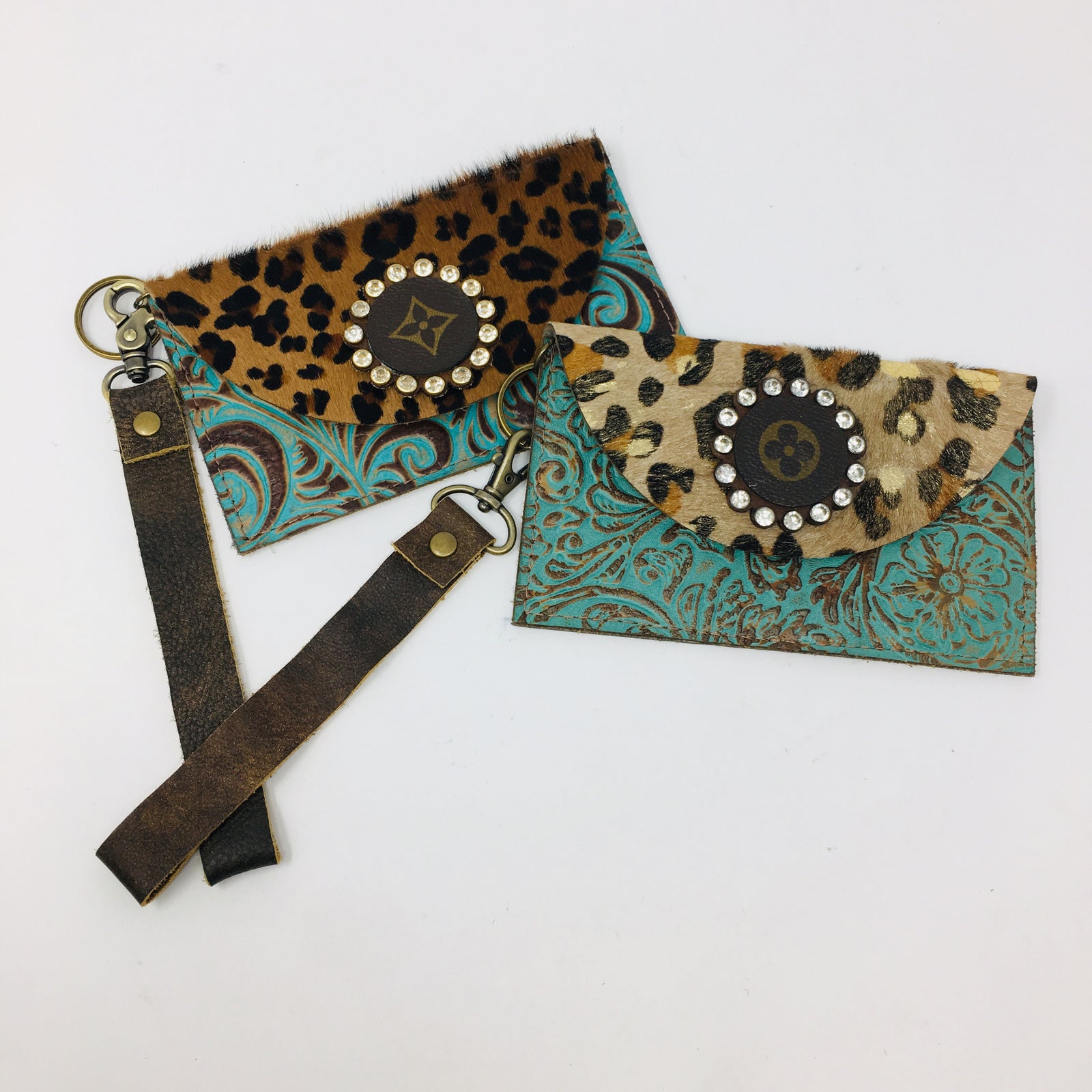 Gypsy LV Keychain Card Wallet Turquoise