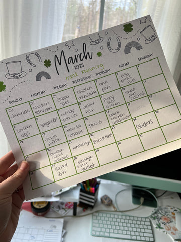 march meal planning calendar