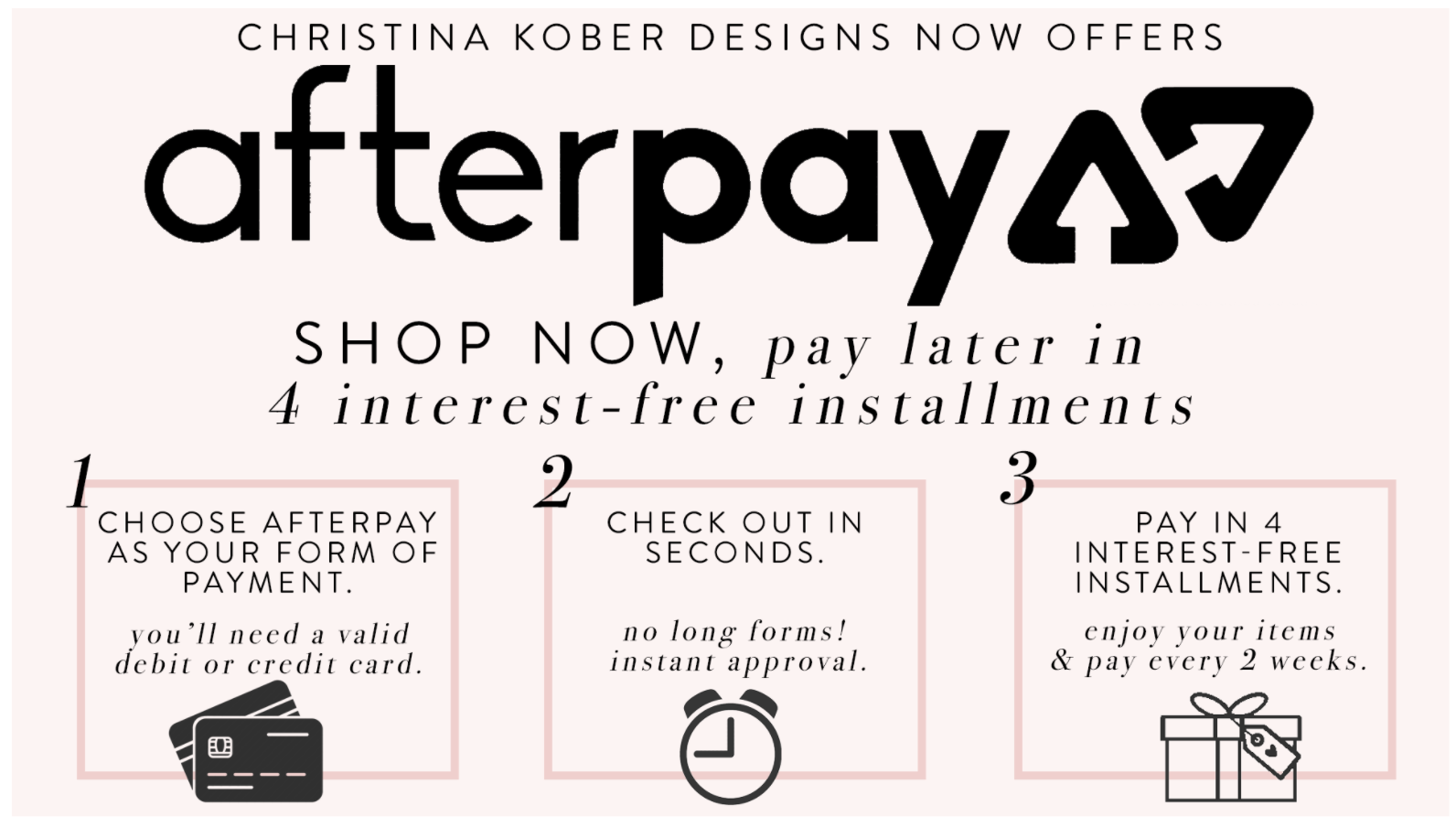 Christina Kober Designs Afterpay