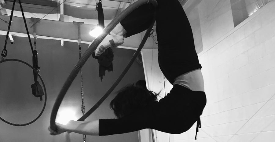 katy upside down in arial hoop