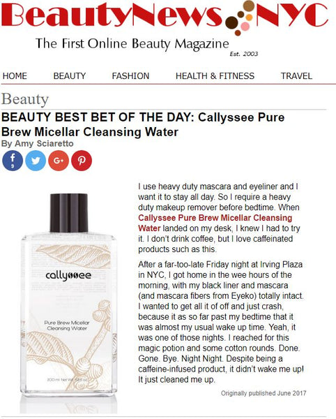 Beauty News NYC Reviews Pure Brew Micellar Cleansing Water 