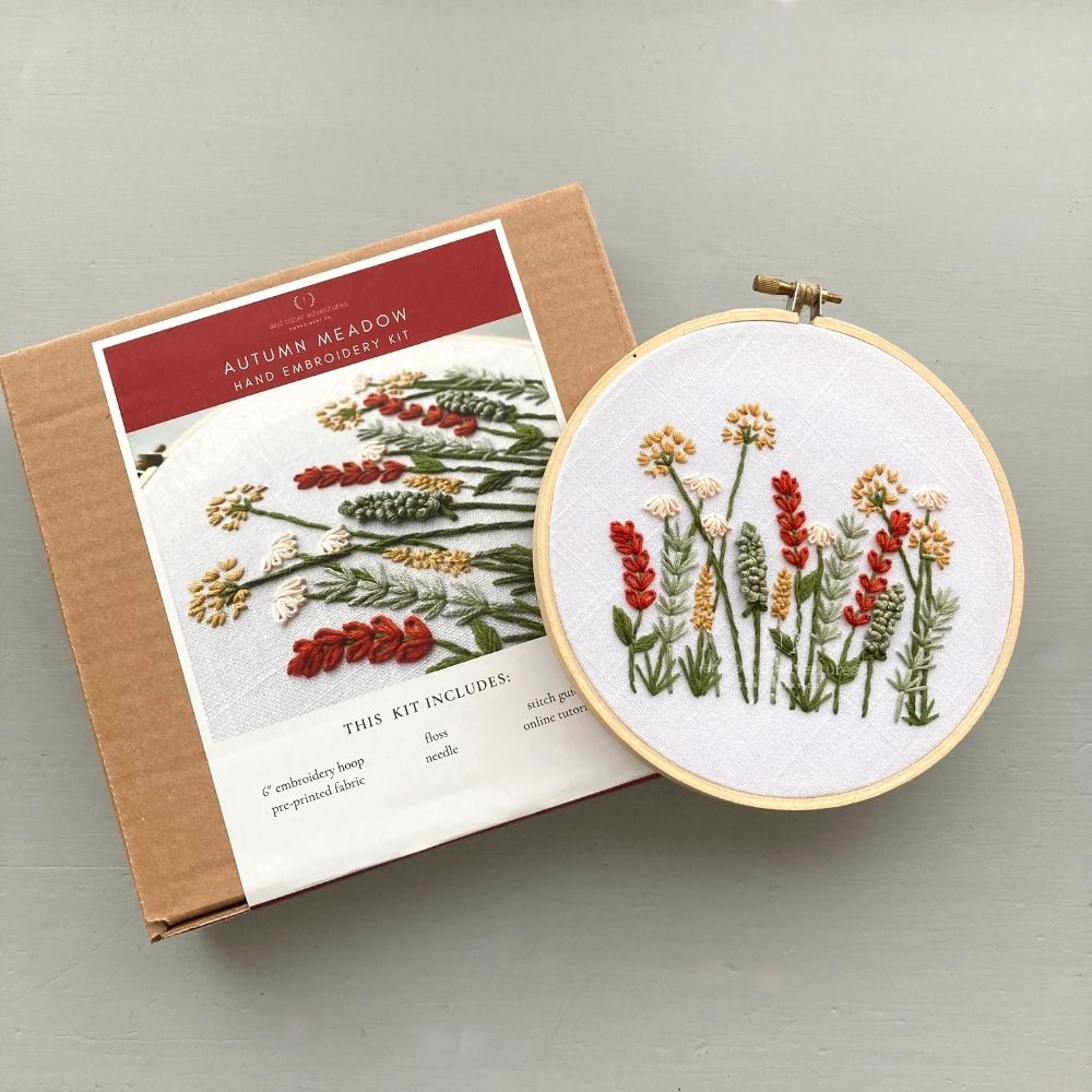 Flower Meadow, DIY Embroidery, Children's Embroidery Kit, Learn to Embroider  Kit 