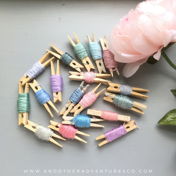 Why the heck do I store my embroidery floss on clothespins? - And Other  Adventures Embroidery Co