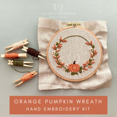 Orange Pumpkin Wreath Embroidery Kit by And Other Adventures Embroidery Co