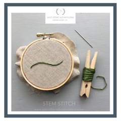 Stem Stitch Step by Step Tutorial by And Other Adventures Embroidery Co