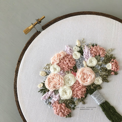 Spring Flower Bouquet Embroidered Hoop Art by And Other Adventures Embroidery Co