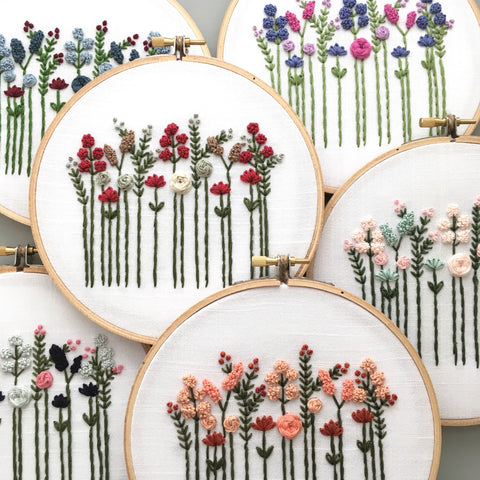 The Wildflower Collection hand embroidery patterns by And Other Adventures Embroidery Co