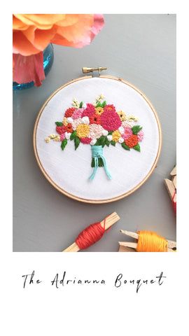 The Adrianna Bouquet hand embroidery pattern