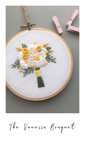 The Vanessa Bouquet hand embroidery pattern by And Other Adventures Embroidery Co