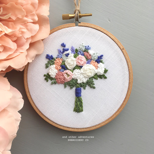 Floral Embroidery Hoop Art by And Other Adventures Embroidery Co