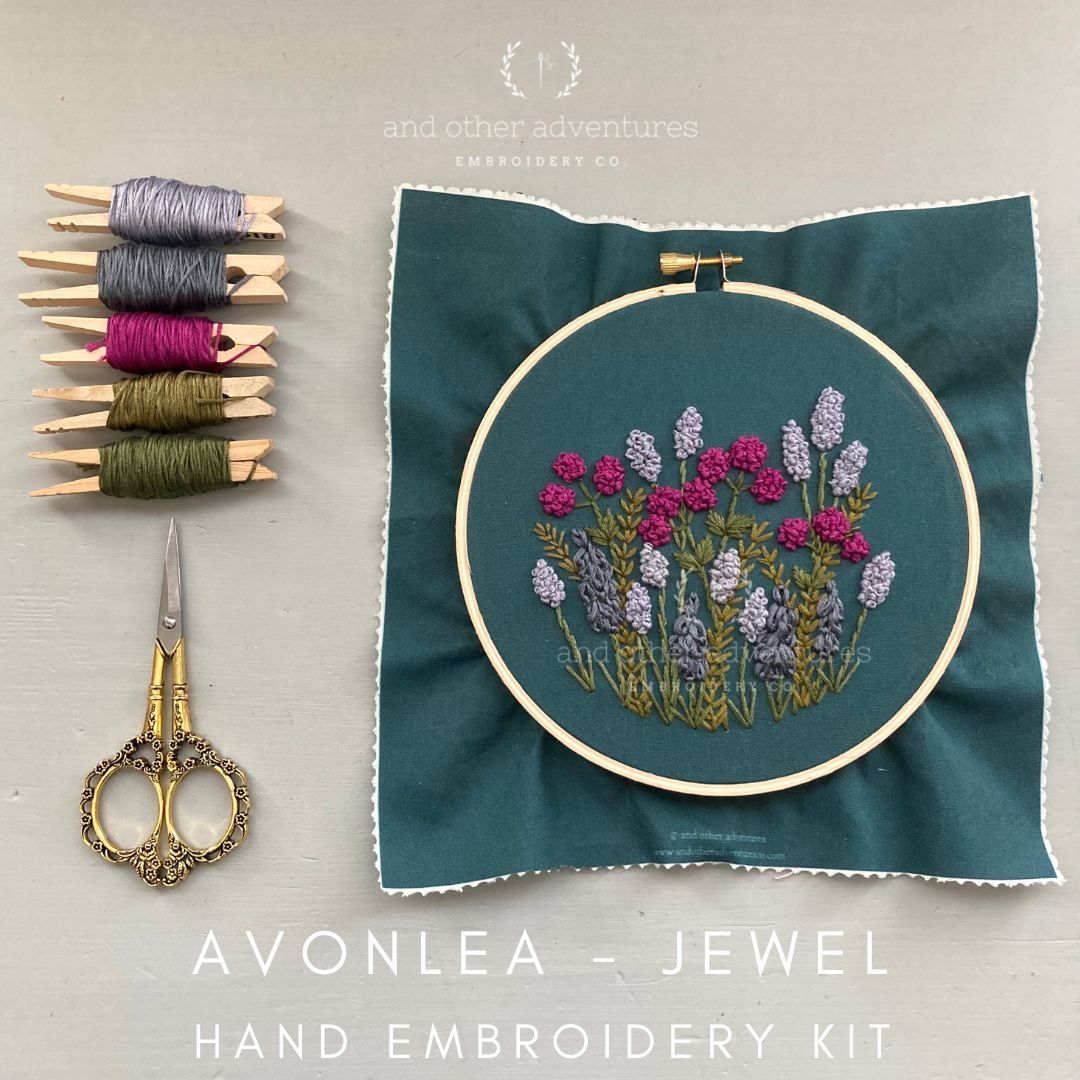 Hand Embroidery Kit for Beginners - Avonlea in Crimson - And Other  Adventures Embroidery Co