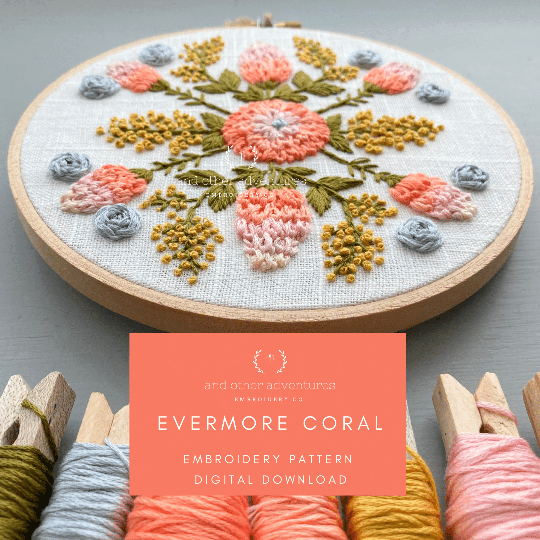 Coral Breeze Embroidery Pattern - Brynn & Co.