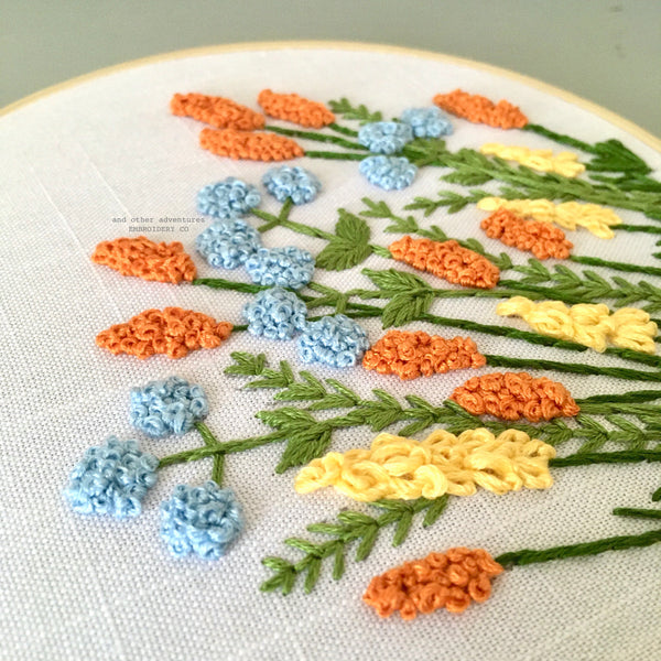 Hand Embroidery Kit for Beginners - Avonlea in Citrus - And Other ...
