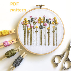 Hand Embroidery Pattern Original Wildflowers Digital Download And Other Adventures Embroidery Co