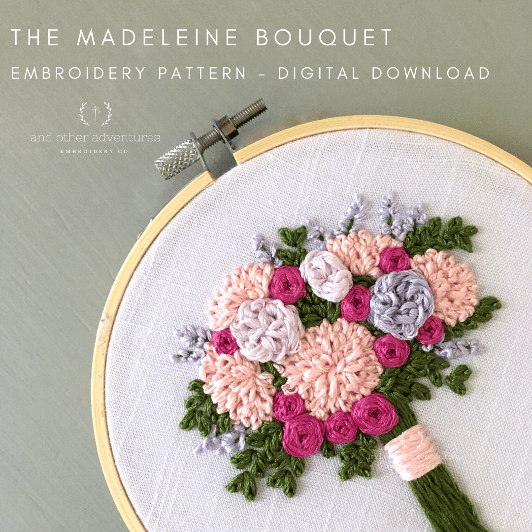 The Madeleine Bouquet - DIY Floral Hand Embroidery Pattern - And ...