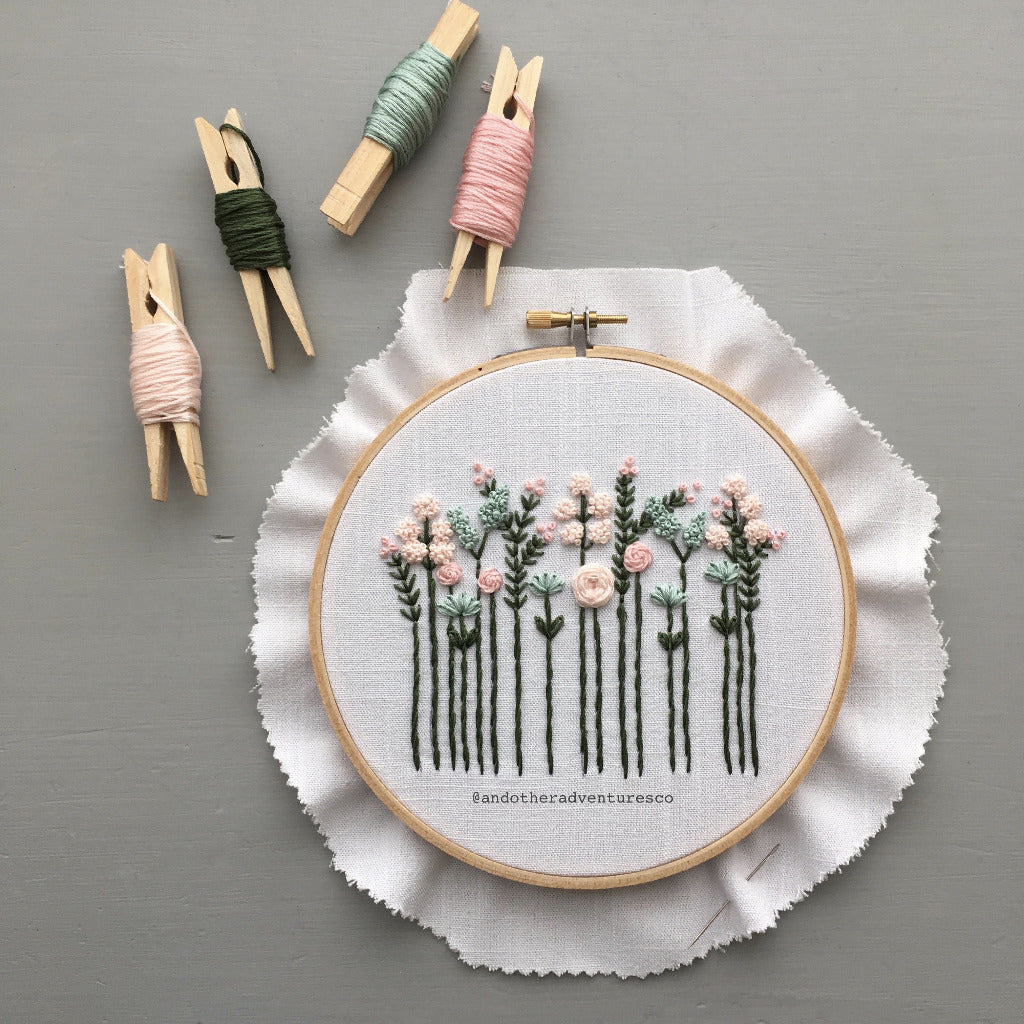 Pretty Pastel Wildflowers Hand Embroidery Pattern - Digital ...