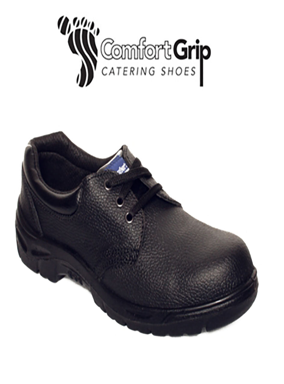 black leather safety shoes