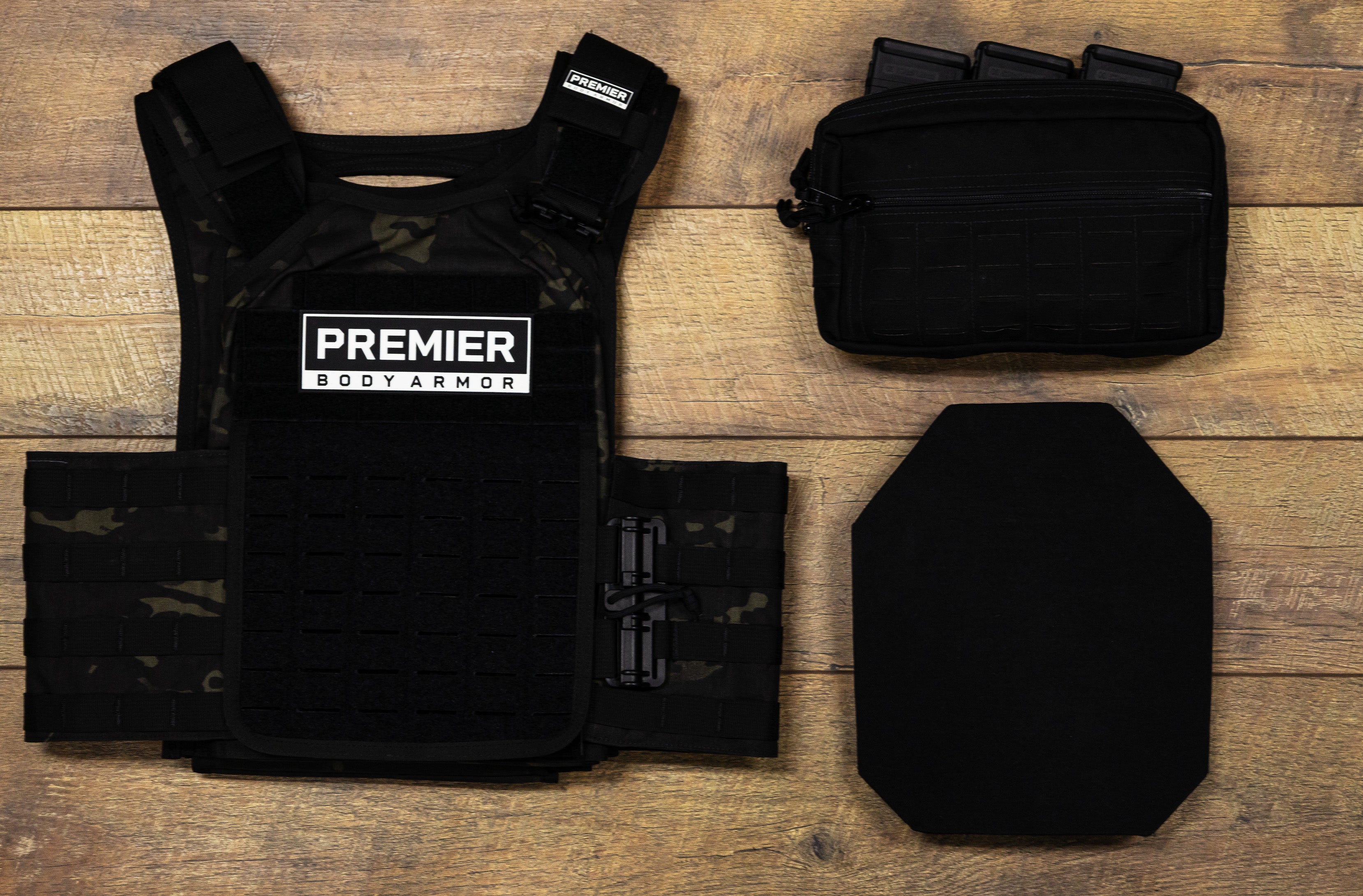 Premier Body Armor Stratis Pro Shield Level III+ Plate Carriers Black 15x18 inch STRS-9282