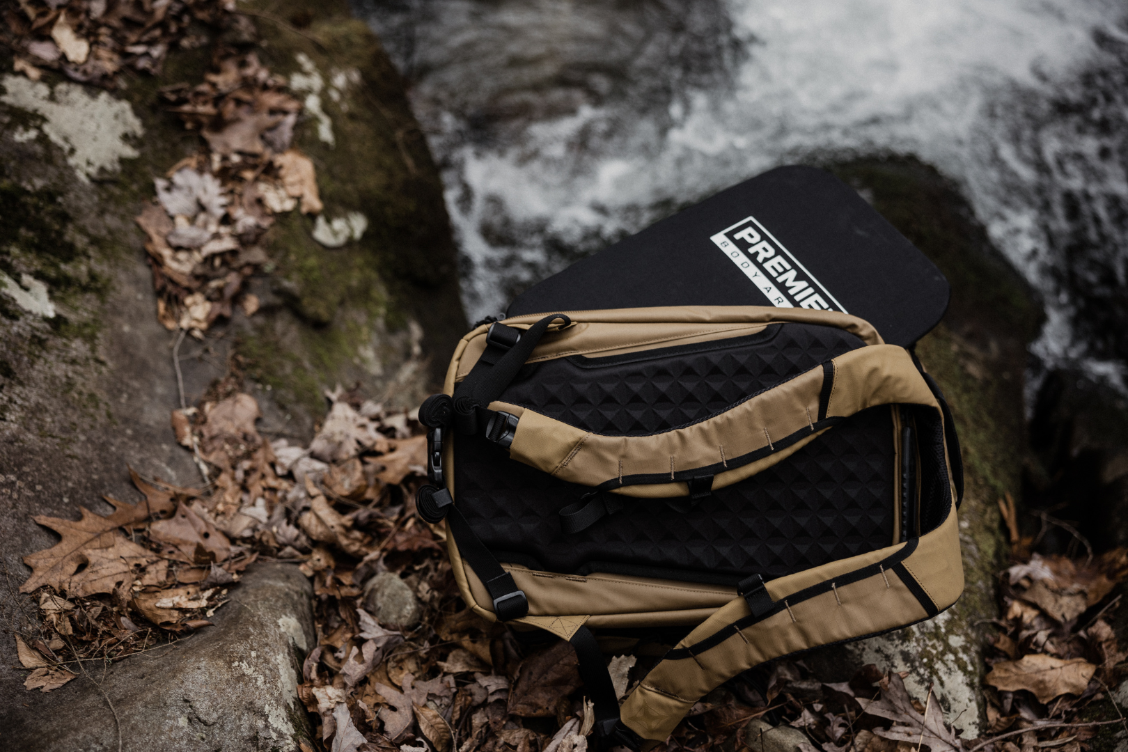 vertx bag with body armor panel outdoors