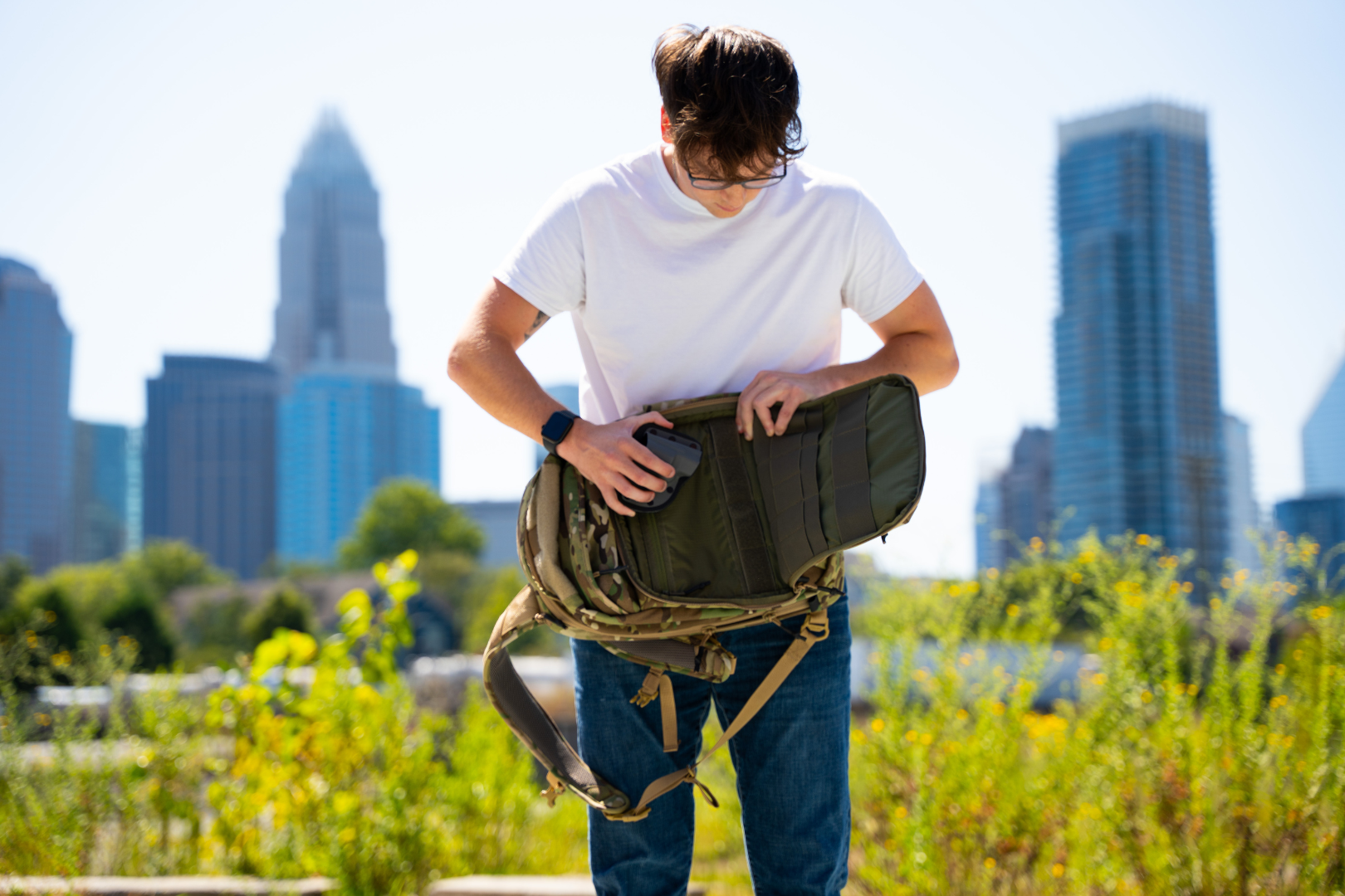 crossbreed holster in a viktos perimeter 25 backpack for off body carry