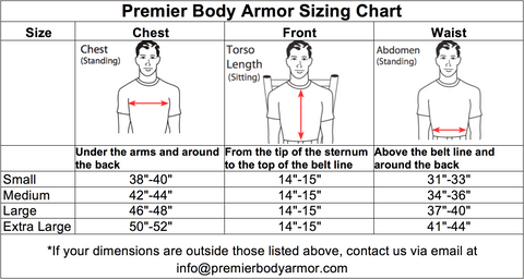 Body Armor Size Chart