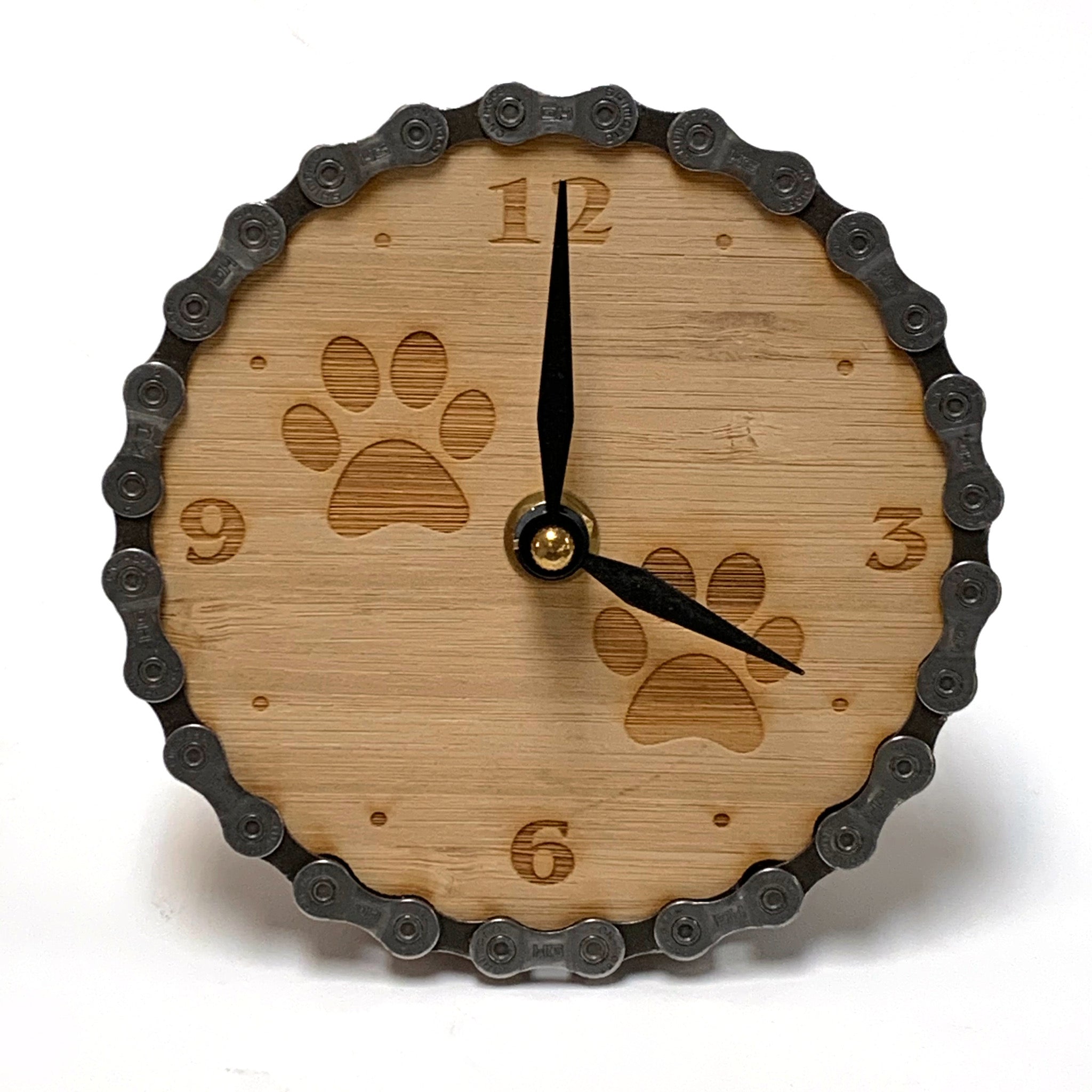 Bicycle Chain And Paw Print Desk Clock Kickstand Culture