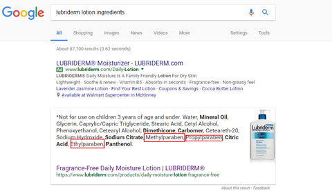 Lubriderm Lotion Contain Parabens