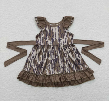 Bottomland Camo Ruffle Dress