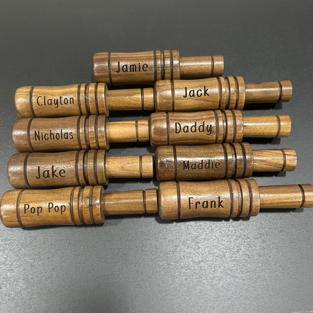 Laser engraved duck call