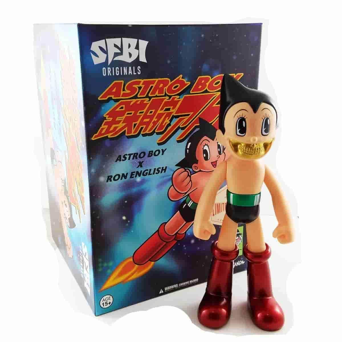 Astro Boy Gold Grin Metallic Exclusive Version Ron English Sfbi Orig