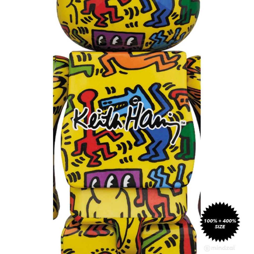 Keith Haring #5 Bearbrick 400% & 100% Combo by Medicom